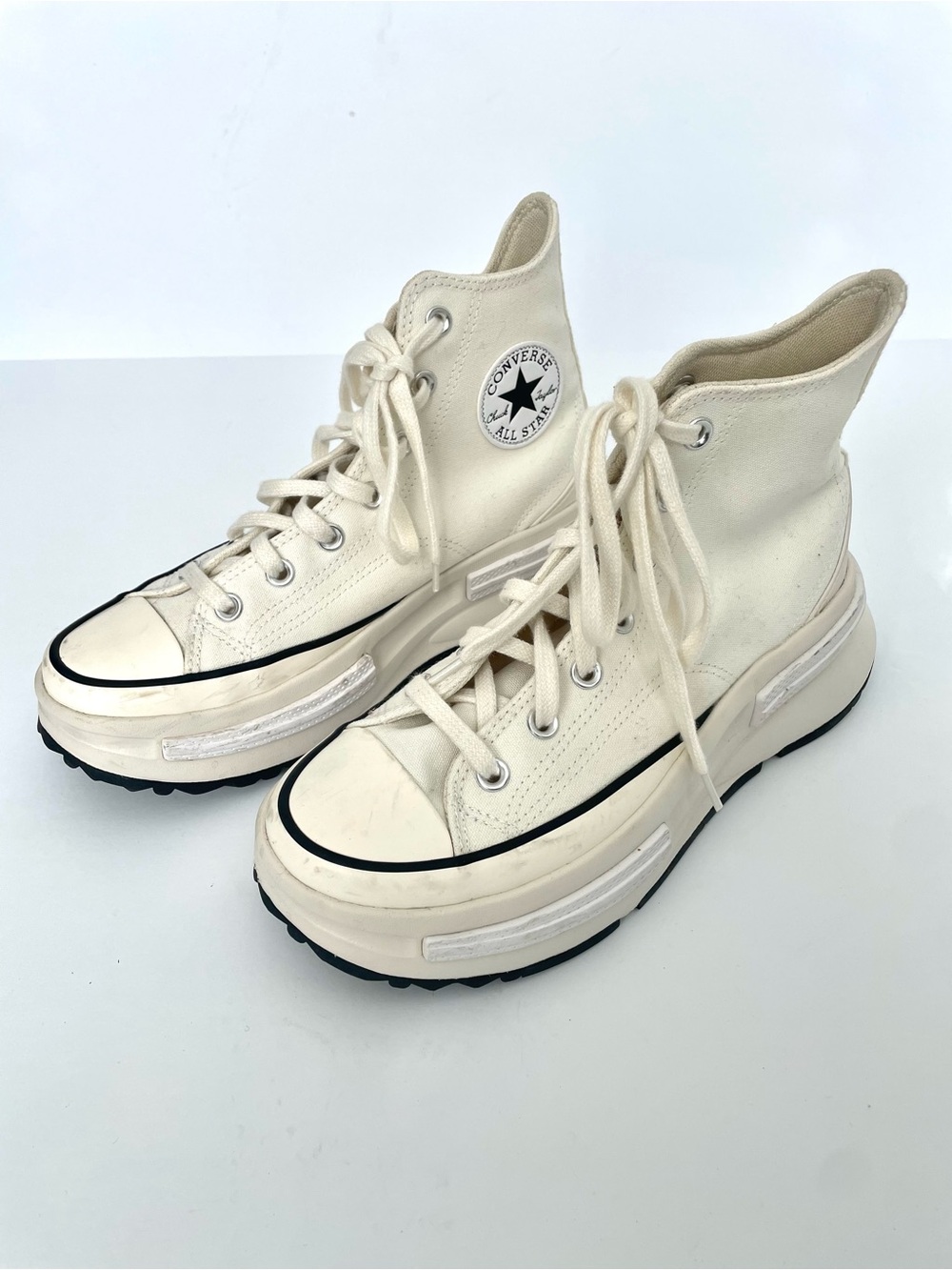Converse Chuck Taylor Run Star Legacy CX Cream Hi-Top Platform Sneakers M6.5/W8